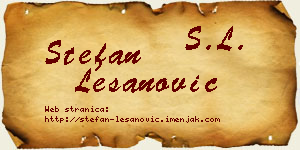 Stefan Lešanović vizit kartica